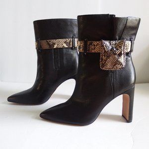 NEW Jessica Simpson Brynne Black Leather Booties w/Pouch 8